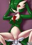  anthrofied breasts comic cum cum_in_pussy cum_inside female gardevoir looking_at_viewer lying male nintendo nude on_back penetration plain_background pok&#233;mon pok&#233;morph pok&eacute;mon solo spread_legs spreading video_games yuu_h 