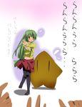  clannad dancing green_eyes green_hair ibuki_fuuko long_hair pantyhose parody solo star translation_request wara_p 
