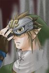  artist_request brown_hair earrings gloves jewelry link male_focus mask pointy_ears solo the_legend_of_zelda the_legend_of_zelda:_twilight_princess 