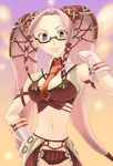  .hack//g.u. 1girl artist_request brown_eyes glasses long_hair pi_(.hack//) pink_hair revealing_clothes solo twintails very_long_hair 