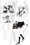  ahoge comic greyscale hiiragi_kagami izumi_konata kochoko lucky_star monochrome multiple_girls translation_request 