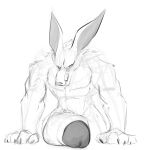 anthro big_penis canid canine foreskin fox genitals hi_res huge_penis humanoid_genitalia humanoid_penis hyper hyper_genitalia hyper_penis kurama licking licking_lips looking_at_viewer male mammal monochrome muscular muscular_anthro muscular_male naruto penis riece_ranchoa sketch solo tailed_beast tongue tongue_out