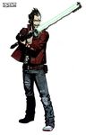  energy_sword highres kozaki_yuusuke lightsaber male_focus no_more_heroes official_art solo sunglasses sword travis_touchdown weapon 