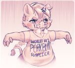 2023 angry annoyed anthro biped bitfly blush bottomless clothed clothing hi_res male mammal shirt slightly_chubby solo suid suina sus_(pig) topwear wild_boar wilfred_butterton