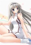  bad_id bad_pixiv_id blue_eyes clannad gennosuke long_hair sakagami_tomoyo silver_hair solo sportswear tennis_uniform 