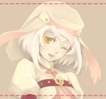  alice_(tales) artist_request lowres one_eye_closed smile tales_of_(series) tales_of_symphonia tales_of_symphonia_knight_of_ratatosk white_hair yellow_eyes 