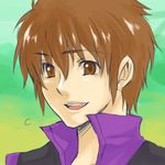  artist_request brown_eyes brown_hair lowres male_focus ryouto_hikawa solo super_robot_wars super_robot_wars_original_generation 