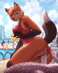 amusement_park anthro background_character bikini breasts canid canine chair_position clothing clothing_aside duo felid female fox from_behind_position fur grey_body grey_fur hi_res lifeguard male male/female mammal nemuisemi nipple_outline one-piece_swimsuit orange_body orange_fur pantherine penetration penile penile_penetration penis_in_pussy public public_sex sex simmml slide snow_leopard spots spotted_body spotted_fur swimming_pool swimwear swimwear_aside sylvia_devos sylvia_silvertail vaginal vaginal_penetration water_park water_slide