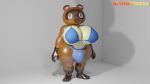 animal_crossing anthro belly big_breasts big_bulge big_butt blender_(software) breasts bulge butt canid canine clothed clothing hi_res huge_breasts huge_bulge huge_hips huge_moobs huge_thighs keithkrimson looking_at_viewer male mammal moobs nintendo raccoon_dog simple_background solo tanuki thick_thighs tom_nook_(animal_crossing) wide_hips