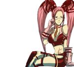  .hack//g.u. 1girl artist_request glasses lowres pi_(.hack//) pink_hair revealing_clothes solo twintails 