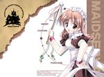  brown_eyes brown_hair copyright_request drill_hair engrish feather_duster kiba_satoshi long_hair maid non-web_source ranguage solo wallpaper 