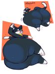 2023 absurd_res anthro atlus atsuineko bandanna big_butt biped black_body black_fur blue_eyes blush butt digital_media_(artwork) domestic_cat felid feline felis fur hi_res huge_butt huge_thighs hyper hyper_butt hyper_hips hyper_thighs kerchief looking_back male mammal markings mask megami_tensei megami_tensei_persona morgana_(persona) pawpads paws rear_view sega simple_background smile solo tail tail_markings thick_thighs tuxedo_cat white_body white_fur wide_hips