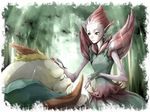  androgynous bad_id bad_pixiv_id breath_of_fire breath_of_fire_ii breath_of_fire_iii forest green_eyes leaf monster nature peco_(breath_of_fire) plant plant_girl pointy_ears skinny spar taka_yanagi tree 