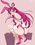  1girl animal_ears ass blush bunny_ears bunnysuit cure_dream female full_body high_heels long_hair maeashi maeasi panties pixiv_thumbnail precure pretty_cure purple_eyes red_hair redhead resized shoes simple_background solo thong underwear violet_eyes yes!_precure_5 yes!_pretty_cure_5 yumehara_nozomi 