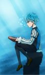  bad_id bad_pixiv_id blue_eyes blue_hair book bubble fate/extra fate/extra_ccc fate_(series) hans_christian_andersen_(fate) highres male_focus nagiko_(mangalove1111) solo underwater 