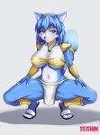 anthro breasts canid canine female fox hi_res krystal mammal nintendo seishinashi solo star_fox