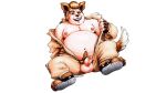 absurd_res animal_humanoid balls barf_the_mawg belly big_belly brown_body brown_fur canid canid_humanoid canine canine_humanoid clothed clothing dog_humanoid eyebrows fur genitals hi_res humanoid humanoid_genitalia humanoid_penis male mammal mammal_humanoid mawg moobs navel nipples overweight overweight_humanoid overweight_male penis peterdamart pubes simple_background solo spaceballs tail white_background
