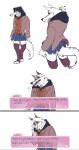 absurd_res anthro bottomwear canid canine canis clothed clothing crossdressing crossover death_(puss_in_boots) doki_doki_literature_club! dreamworks english_text facial_markings fluffy head_markings hi_res long_tail male mammal markings mask_(marking) prick_ears puss_in_boots_(dreamworks) red_eyes simple_background skirt solo tail text ultimatellurker white_background wolf