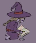 age_difference clothing coloring_book coloring_page dark_elf darkcyndoge elf female grimoire hat headgear headwear humanoid kneeling magic_user occult occult_symbol solo witch witch_costume witch_hat young younger_female