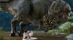 16:9 2023 3d_(artwork) 4k absurd_res ambiguous_gender bone brown_hair brute_wyvern capcom claws clothed clothing detailed_background deviljho digital_media_(artwork) dinosaur duo eye_contact feral grass green_body green_scales hair hi_res human ivorylagiacrus larger_ambiguous larger_feral looking_at_another lying male mammal monster_hunter muscular on_ground on_side outside plant pupils reptile rock scales scalie sharp_claws sharp_teeth size_difference slit_pupils smaller_human smaller_male spiked_tail spikes spikes_(anatomy) standing tail teeth widescreen yellow_eyes