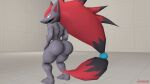 3d_(artwork) 3d_animation animated anthro ball basketball_(ball) big_butt bouncing_butt butt digital_media_(artwork) game_freak generation_5_pokemon looking_back male nintendo nude pokemon pokemon_(species) solo source_filmmaker thehappyheartman thick_thighs zoroark