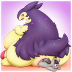 absurd_res anal anal_vore anthro anus bboing belly big_belly duo feral genitals hi_res hisuian_form hisuian_typhlosion humanoid_genitalia humanoid_penis male nintendo partially_inside penis pokemon pokemon_(species) puffy_anus regional_form_(pokemon) sitting size_difference vore