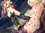  2girls blonde_hair breasts candle censored clothed_female_nude_female erect_nipples fusion game_cg heka ikazuchi_no_senshi_raidy ikazuchi_no_senshi_raidy_3 ikazuchi_no_senshi_raidy_iii long_hair multiple_girls nude open_mouth pussy raidy red_hair tentacle tiss torture vaginal wax zyx 