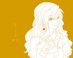  778-go bad_id bad_pixiv_id earrings ib jewelry long_hair looking_away mary_(ib) monochrome solo yellow_background 