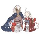 1boy 1girl ahoge braid dragon_gami father_and_daughter fire_emblem fire_emblem_fates fire_emblem_heroes gloves highres looking_at_viewer low_twin_braids low_twintails niles_(fire_emblem) nina_(fire_emblem) parted_bangs santa_gloves twin_braids twintails 