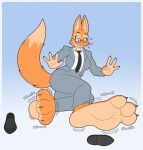 anthro barefoot canid canine diane_foxington dreamworks expansion feet fluffyeevee40 foot_expansion foot_fetish fox hi_res mammal soles the_bad_guys toes