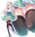  breasts elf highres large_breasts meme_attire mtu_virus multiple_views original panties pantyshot pink_panties pointy_ears suzui_narumi underwear virgin_killer_outfit 