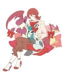  alternate_color bad_id bad_pixiv_id crossover delcatty fate/zero fate_(series) gen_3_pokemon gen_4_pokemon gen_5_pokemon glaceon gorosuke_(my_boy) high_heels liepard pillow pokemon pokemon_(creature) red_hair shiny_pokemon shoes short_hair sola-ui_nuada-re_sophia-ri 