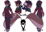  ambiguous_gender anthro bandanna black_hair blue_eyes clothing hair hat pants rodent rudragon shirt shoes squirrel 