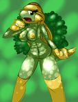  breasts elpatrixf female green_eyes green_skin grotle nintendo nipples nude pok&#233;mon pok&#233;morph pok&eacute;mon reptile scalie solo turtle video_games yellow_nipples 