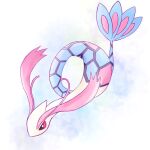  animal_focus antennae black_eyes blue_background colored_sclera commentary_request fireblast forked_tail milotic no_humans pokemon pokemon_(creature) red_sclera scales tail two-tone_background white_background 