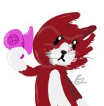 2024 anthro digital_media_(artwork) domestic_cat dryer felid feline felis female fur hair_dryer holding_object kitkiy mammal red_body red_fur simple_background solo whiskers