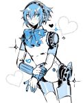  aegis_(persona) android bow bowtie commentary diamond_(shape) english_commentary gyarudyne hairband heart highres joints looking_at_viewer parted_lips partially_colored persona persona_3 robot_girl robot_joints short_hair standing 