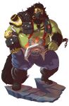 beard belly big_belly big_breasts big_muscles blizzard_entertainment breasts canid canine chubby_male clothing facial_hair fur green_body green_skin hi_res humanoid igroc_(secretkaal) male mammal markings mask musclegut muscular muscular_male navel nipples orc overwatch overweight overweight_male pecs roadhog_(overwatch) solo tail thick_thighs topi5356 were werecanid werecanine werewolf