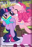  book collar comic cover cutie_mark duo equine eyes_closed female feral friendship_is_magic fur hair headband horn horse licking long_hair mammal multi-colored_hair my_little_pony open_mouth pink_fur pink_hair pinkie_pie_(mlp) pony purple_eyes purple_fur pyruvate sitting spa tongue tongue_out twilight_sparkle_(mlp) unicorn 