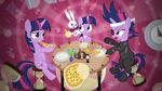  agamnentar angel_(mlp) bandage bandanna black_eyes blonde_hair bow_tie clock cutie_mark derpy_hooves_(mlp) eating equine eye_contact eye_patch eyewear female feral food fork friendship_is_magic glasses group hair horn horse hourglass lagomorph male mammal muffin my_little_pony pegasus pepper pizza pony purple_eyes purple_hair rabbit salt self_ponidox skinsuit square_crossover tardis time_travel twilight_sparkle_(mlp) two_tone_hair unicorn wings young zutheskunk 
