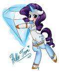  &lt;3 blue_eyes blush clothing cutie_mark english_text equine female feral friendship_is_magic fur hair horn horse magic mammal my_little_pony plain_background pony purple_hair rarity_(mlp) signature solo text tiki_san unicorn white_background white_fur 