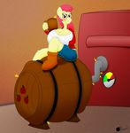  apple_bloom_(mlp) barrel big_breasts breasts chest_tuft cider equine female friendship_is_magic fur hair horse mammal my_little_pony orange_eyes pony ponyboom smile tuft 