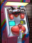 anal anal_penetration anthro arcade_machine bdsm bdsmtoall bondage bound chastity_cage chastity_device feet gag generation_7_pokemon hi_res incineroar lock_symbol male nintendo open_mouth pawpads paws penetration pokemon pokemon_(species) ring_gag soles solo