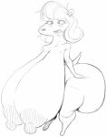 anthro big_breasts big_butt bovid breasts butt caprine female huge_breasts hyper hyper_breasts kiff_(series) ma_saddle mammal monochrome nipples sbshouseofpancakes solo