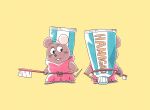 2024 anthro biped brown_body brush chibi chuuta clothed clothing gamba_no_bouken gamba_no_bouken_(series) hi_res hikari_gamba mammal micro mouse murid murine rodent simple_background solo toothbrush toothpaste