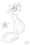 abs anthro breasts equis_universe female fluffy fur hi_res horn invalid_tag ki&#039;rinaes kirinaes love muscular nipples nude paws pinup pose shasehra_gaelehrion smile steriphyan sunny_way traditional_media_(artwork)