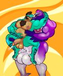 abdominal_bulge anthro areola avian big_areola big_nipples big_penis bird bodily_fluids cum cum_in_ass cum_inflation cum_inside dinosaur duo genital_fluids genitals grumpyfloof hi_res holding_another huge_areola huge_nipples huge_penis hyper hyper_genitalia hyper_penis inflation keith_greenwood looking_at_another looking_pleasured male male/male nipples penis reptile scalie size_difference trick_rex_(character)