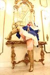  1girl asian blonde_hair boots breasts cosplay fat huge_breasts lowres luu_(cosplayer) nun photo queen&#039;s_blade queen's_blade queen's_blade_rebellion siggy siggy_(cosplay) sigui_(queen's_blade) sigui_(queen's_blade)_(cosplay) solo 