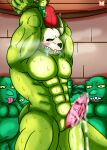 anthro bodily_fluids bone bound breasts butt cum cup_in_hand digital_media_(artwork) erection genital_fluids genitals goblin green_body green_skin group group_sex hands_tied hi_res humanoid lizardman male male/male masturbation nude penis pointy_penis red_panda_mirr rope scalie sex simple_background skull slit steam sweat sweatdrop terraria witch_doctor_(terraria) wrists_tied