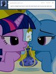  english_text equine female friendship_is_magic genie hair hi_res horn horse lesbian mammal my_little_pony navitaserussirus plain_background pony spaghetti text trixie_(mlp) tumblr twilight_sparkle_(mlp) two_tone_hair unicorn 